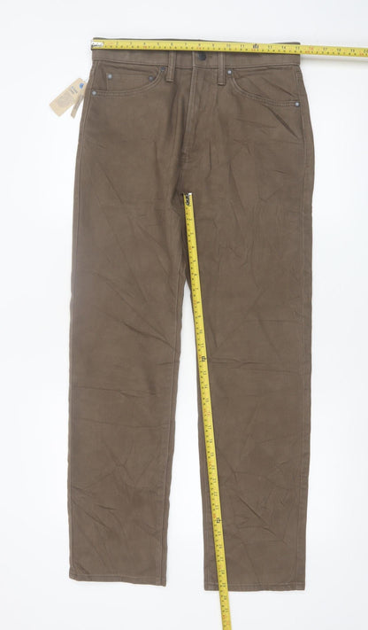 Marks and Spencer Men's Brown Straight Leg Jeans 30/29 Regular Fit Denim
