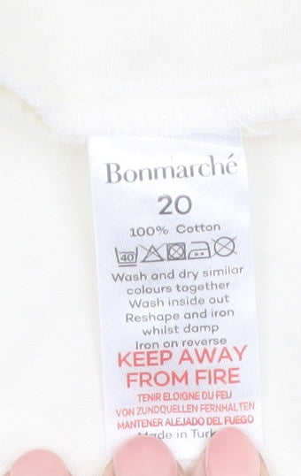 Bonmarché Women's Ivory Sleeveless Cotton Button Blouse Size 20