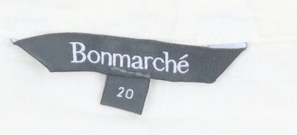 Bonmarché Women's Ivory Sleeveless Cotton Button Blouse Size 20
