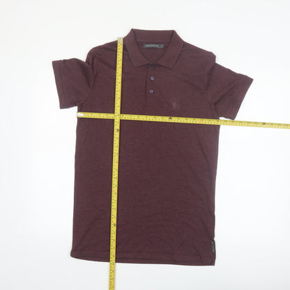 French Connection Men's Brown Short Sleeve Polo Shirt M Regular Fit