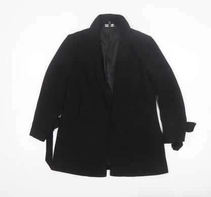 Next Women's Black Shawl Lapel Belted Blazer Jacket Size 8