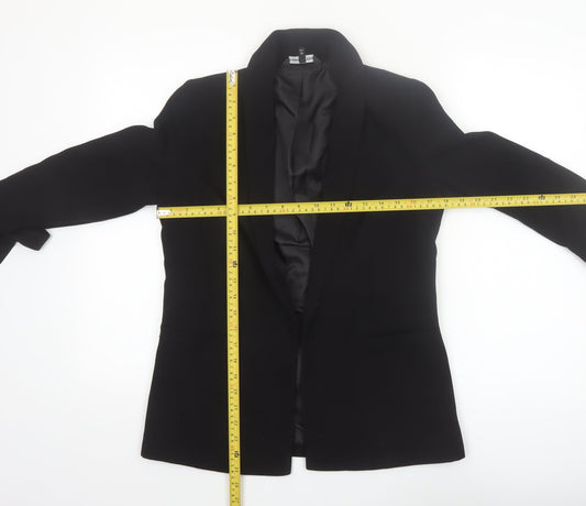 Next Women's Black Shawl Lapel Belted Blazer Jacket Size 8