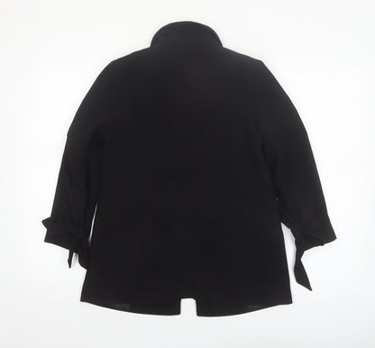 Next Women's Black Shawl Lapel Belted Blazer Jacket Size 8