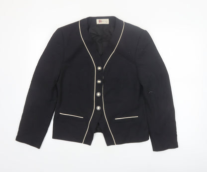 Bianca Women's Black Size 8 Shawl Collar Tailored Blazer Jacket