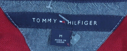 Tommy Hilfiger Men's Red Half Zip Cotton Jumper Size M