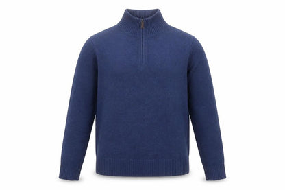 J.Crew Men's Blue Lambswool 1/2 Zip Jumper Size M Classic Fit