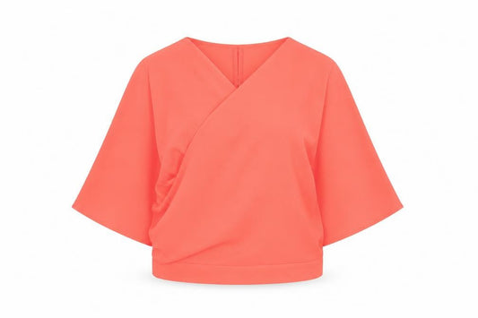 River Island Womens Pink Wrap Blouse Size 10 Kimono Sleeve