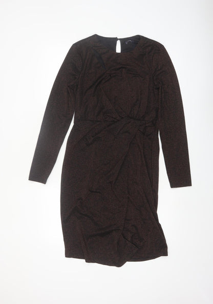 Marks and Spencer Women Brown Sheath Knee Length Dress Size 10