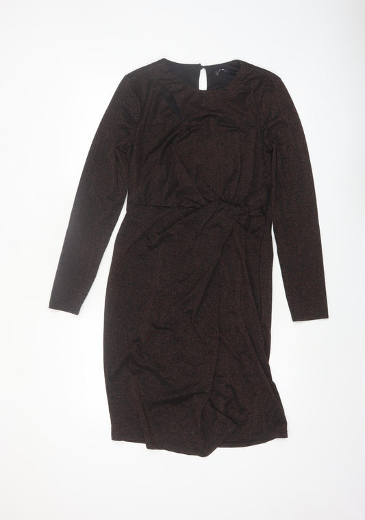 Marks and Spencer Women Brown Sheath Knee Length Dress Size 10