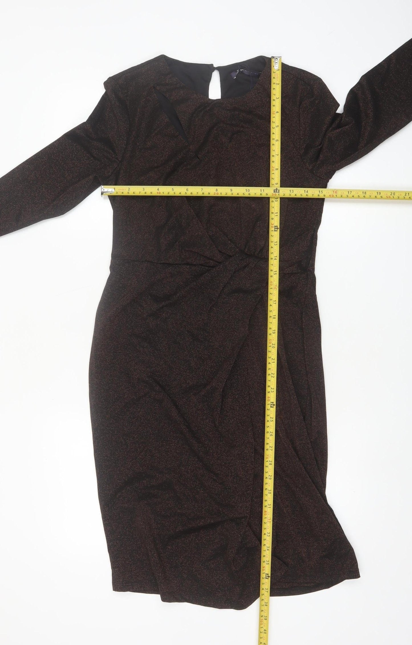 Marks and Spencer Women Brown Sheath Knee Length Dress Size 10