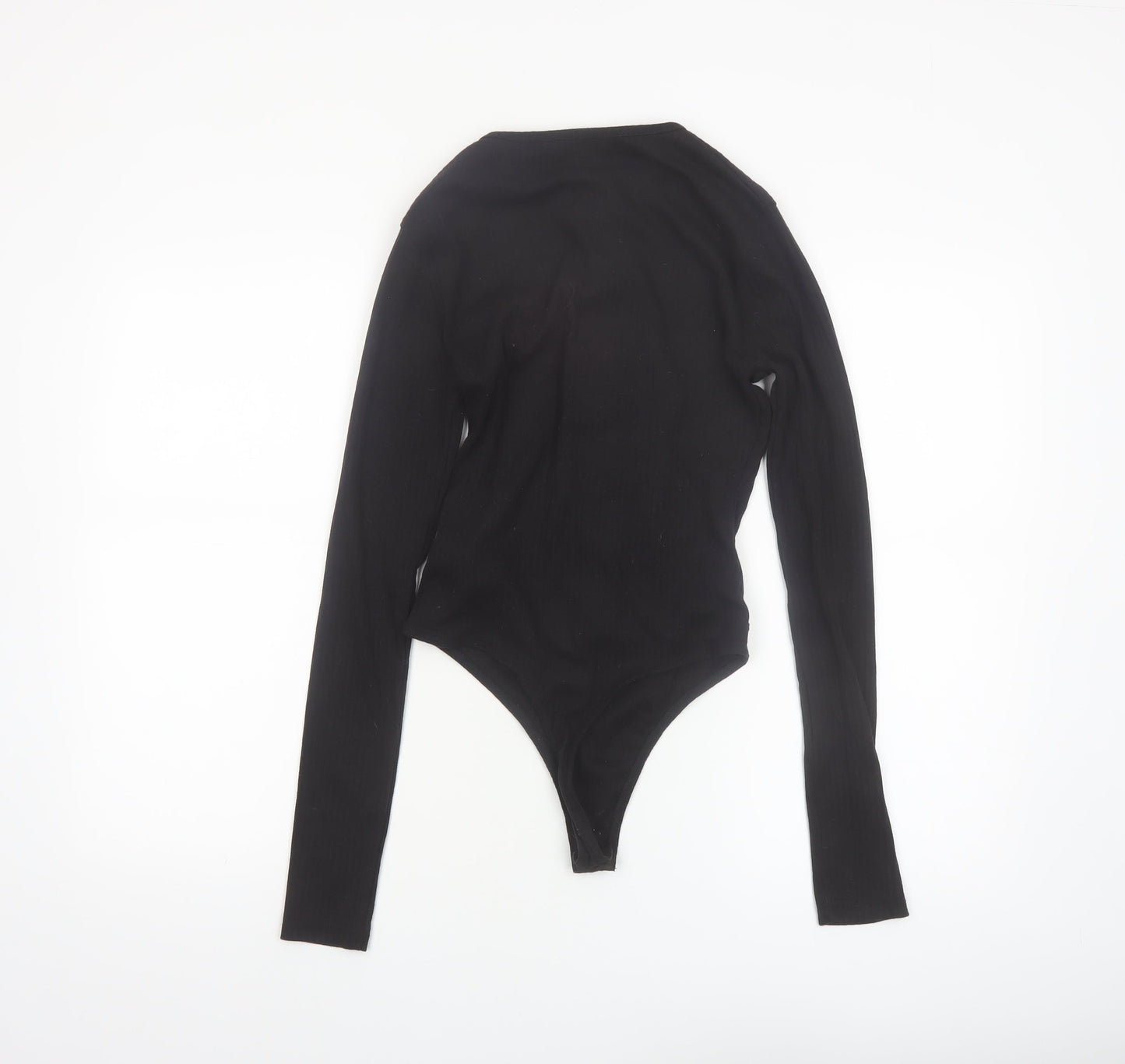 Missguided Tall Women's Black Long Sleeve Button Bodysuit Size 8