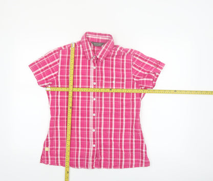 Regatta Women's Pink Check Cotton Button-Up Shirt Size 12