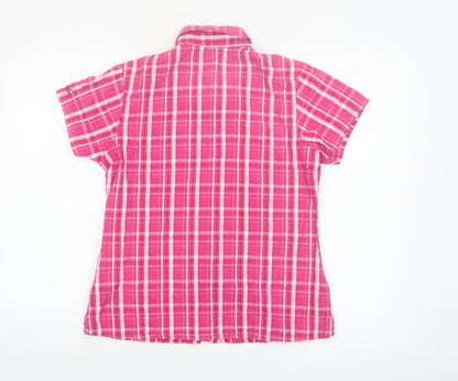 Regatta Women's Pink Check Cotton Button-Up Shirt Size 12