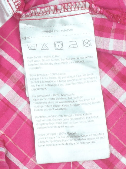 Regatta Women's Pink Check Cotton Button-Up Shirt Size 12