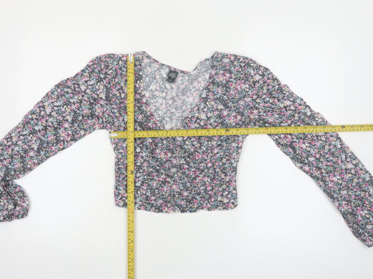 Wild Fable Women’s Multicoloured Floral Cropped Blouse XS