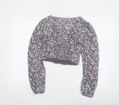 Wild Fable Women’s Multicoloured Floral Cropped Blouse XS
