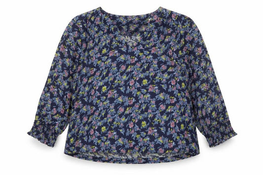 White Stuff Women's Blue Floral Viscose Tunic Blouse UK 10