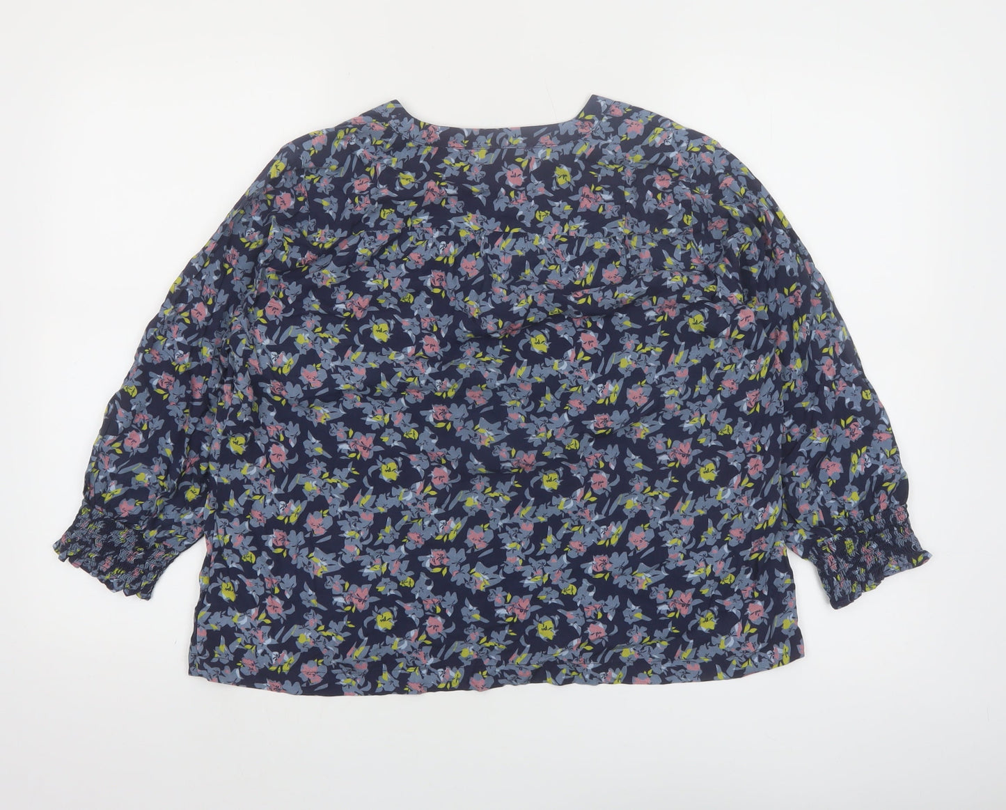 White Stuff Women's Blue Floral Viscose Tunic Blouse UK 10