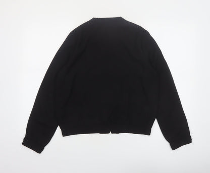 Reserved Women’s Black Beaded Bomber Jacket Size 8