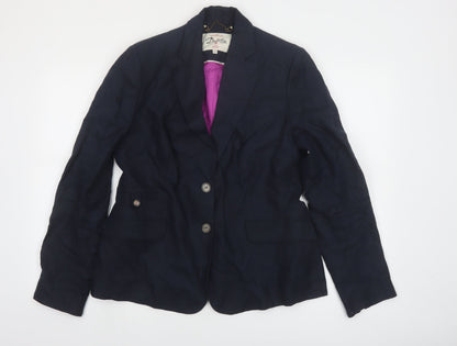 Dubarry of Ireland Women's Navy Linen Blazer UK 16 Single Breasted