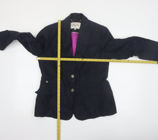 Dubarry of Ireland Women's Navy Linen Blazer UK 16 Single Breasted