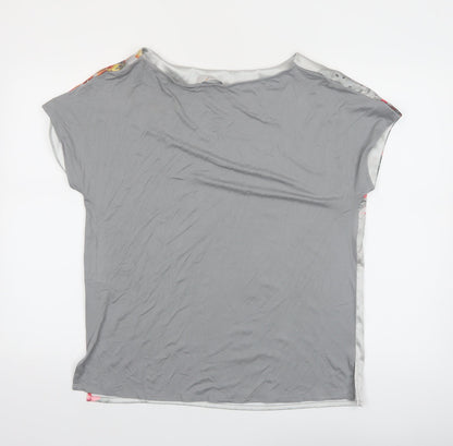 Marks and Spencer Women’s Grey Floral Short Sleeve T-Shirt Size 12