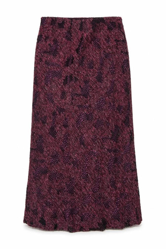 Minuet Womens Purple A-Line Midi Tweed Skirt Size 12