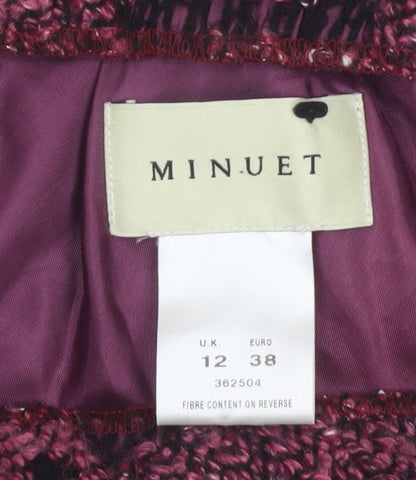 Minuet Womens Purple A-Line Midi Tweed Skirt Size 12
