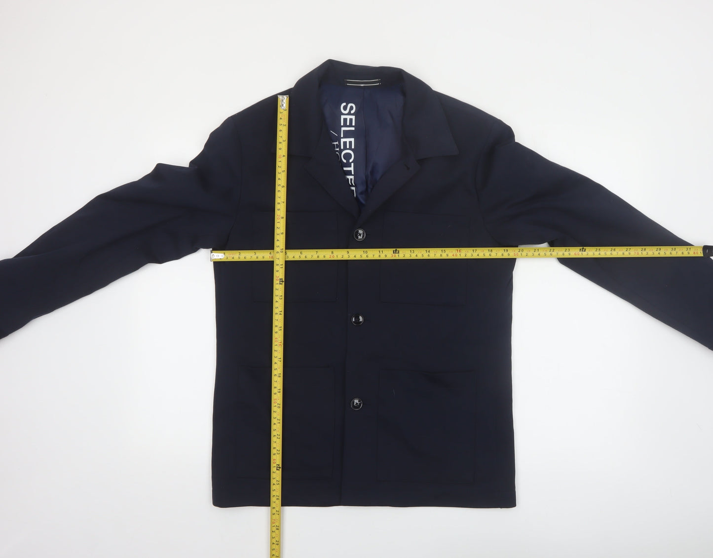SELECTED HOMME Men's Blue 36R Regular Fit Lined Blazer Jacket