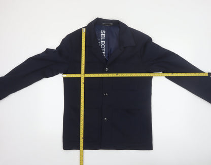 SELECTED HOMME Men's Blue 36R Regular Fit Lined Blazer Jacket