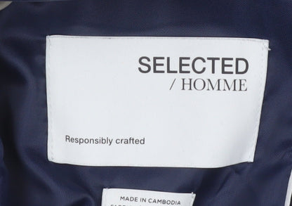 SELECTED HOMME Men's Blue 36R Regular Fit Lined Blazer Jacket