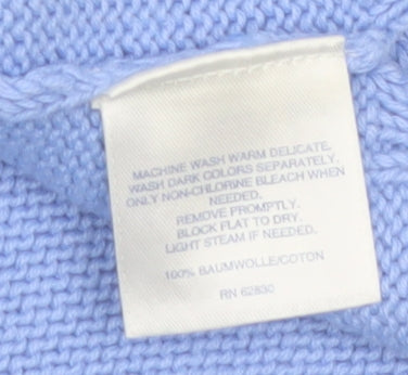 Lands' End Women's Blue Cotton Sleeveless Knit Tank Top M