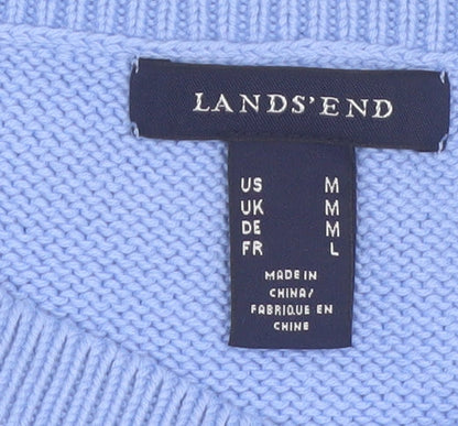 Lands' End Women's Blue Cotton Sleeveless Knit Tank Top M