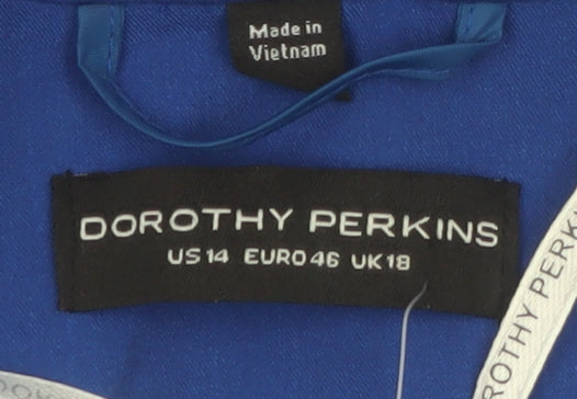 Dorothy Perkins Women’s Blue Regular Fit Blazer UK 18 Notch Lapel Jacket