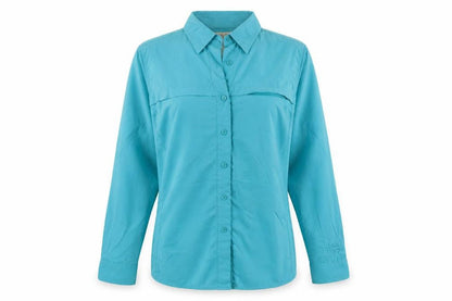 Cabela's Women's Blue Long Sleeve Button-Up Nylon Shirt Size S