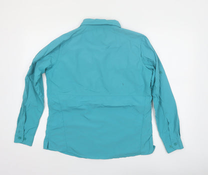 Cabela's Women's Blue Long Sleeve Button-Up Nylon Shirt Size S