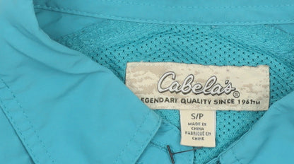 Cabela's Women's Blue Long Sleeve Button-Up Nylon Shirt Size S