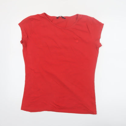 Playboy Womens Red Slim Fit Short Sleeve Stretch Cotton T-Shirt Size 16