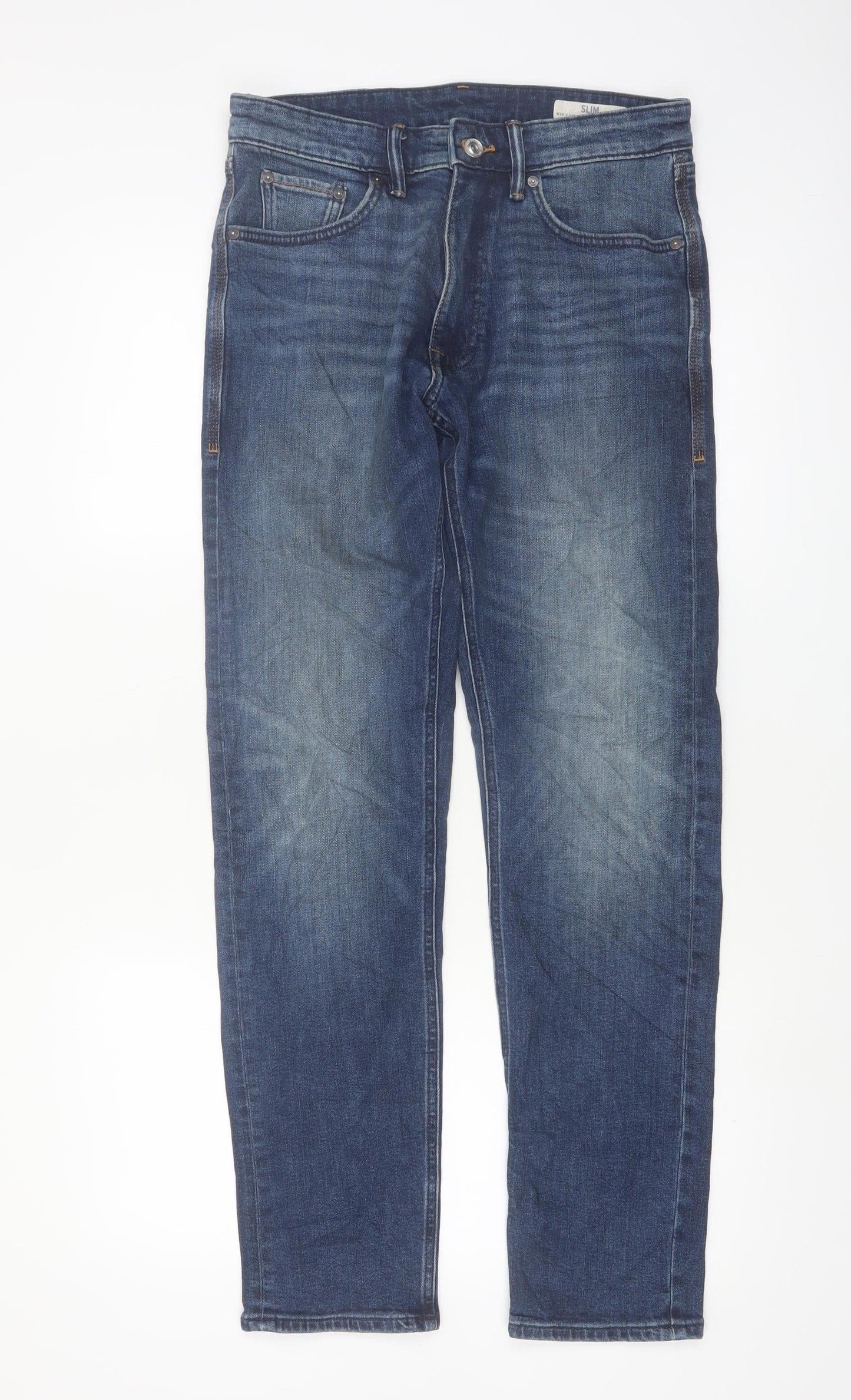 Marks and Spencer Men's Blue Slim Fit Stretch Denim Jeans 30W 31L