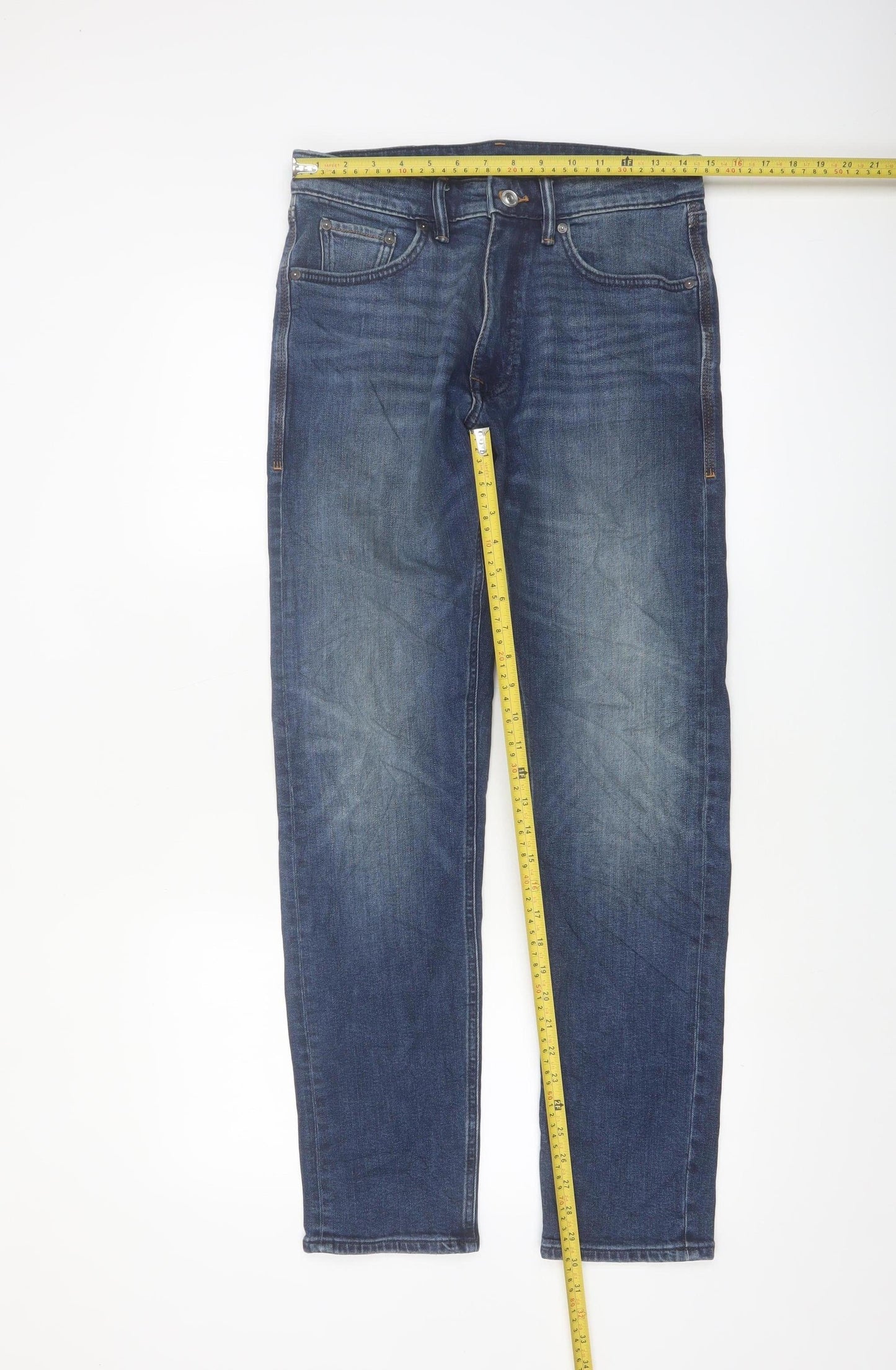 Marks and Spencer Men's Blue Slim Fit Stretch Denim Jeans 30W 31L