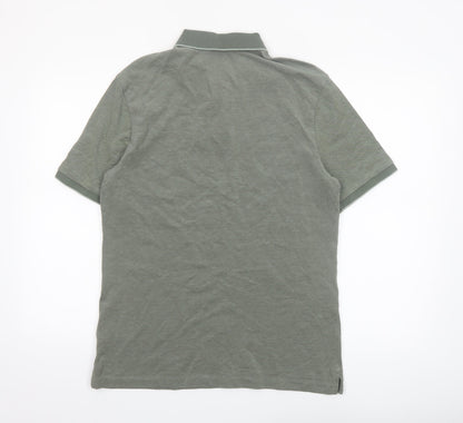 Marks and Spencer Men's Green Regular Fit Polo Shirt M