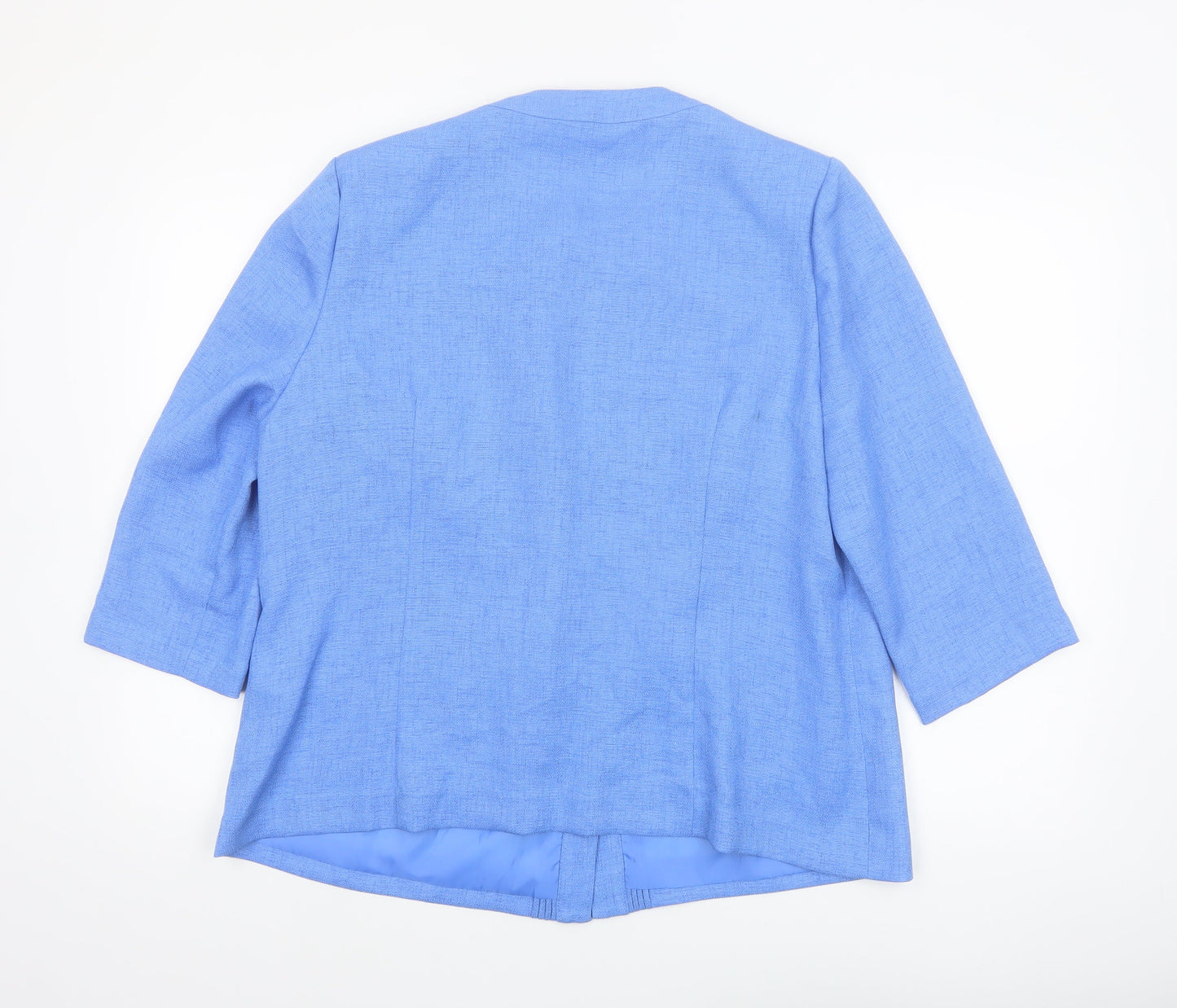 Eastex Women Blue Size 18 Woven Lined Suit Jacket
