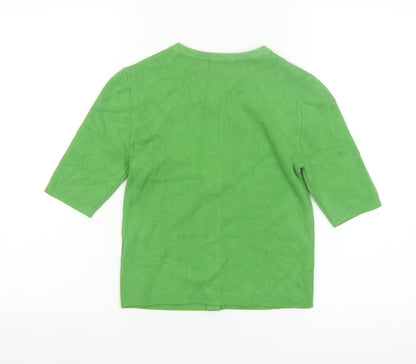 Marks and Spencer Women's Green XS Button-Up Knit Top