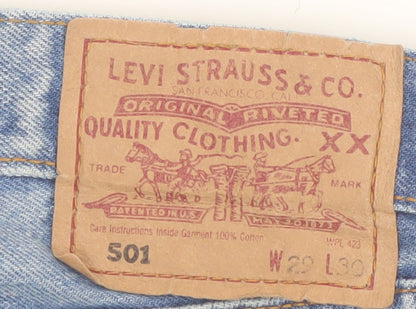 Levi’s 501 Mens Blue Light Wash Straight Fit Jeans W29 L30