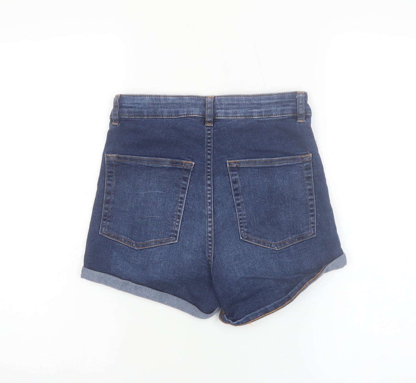 H&M Women’s Blue Denim High Rise Shorts Size 10 Regular Fit