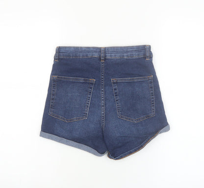 H&M Women’s Blue Denim High Rise Shorts Size 10 Regular Fit