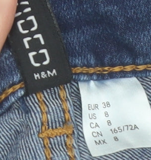 H&M Women’s Blue Denim High Rise Shorts Size 10 Regular Fit