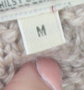 Carraig Donn Womens Beige Cable-Knit Cardigan Medium Merino Wool