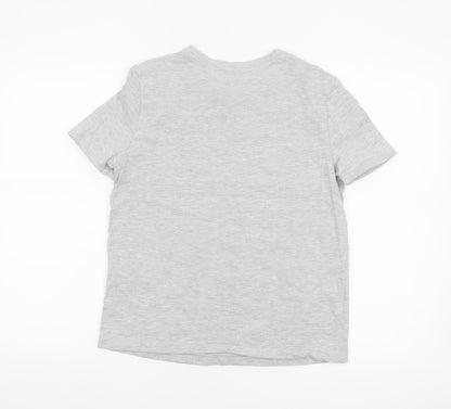 Zara Women Grey Basic Short Sleeve Cotton T-Shirt Size S