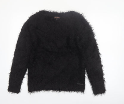 Adolfo Dominguez Women’s Black Fluffy Pullover Jumper Size S